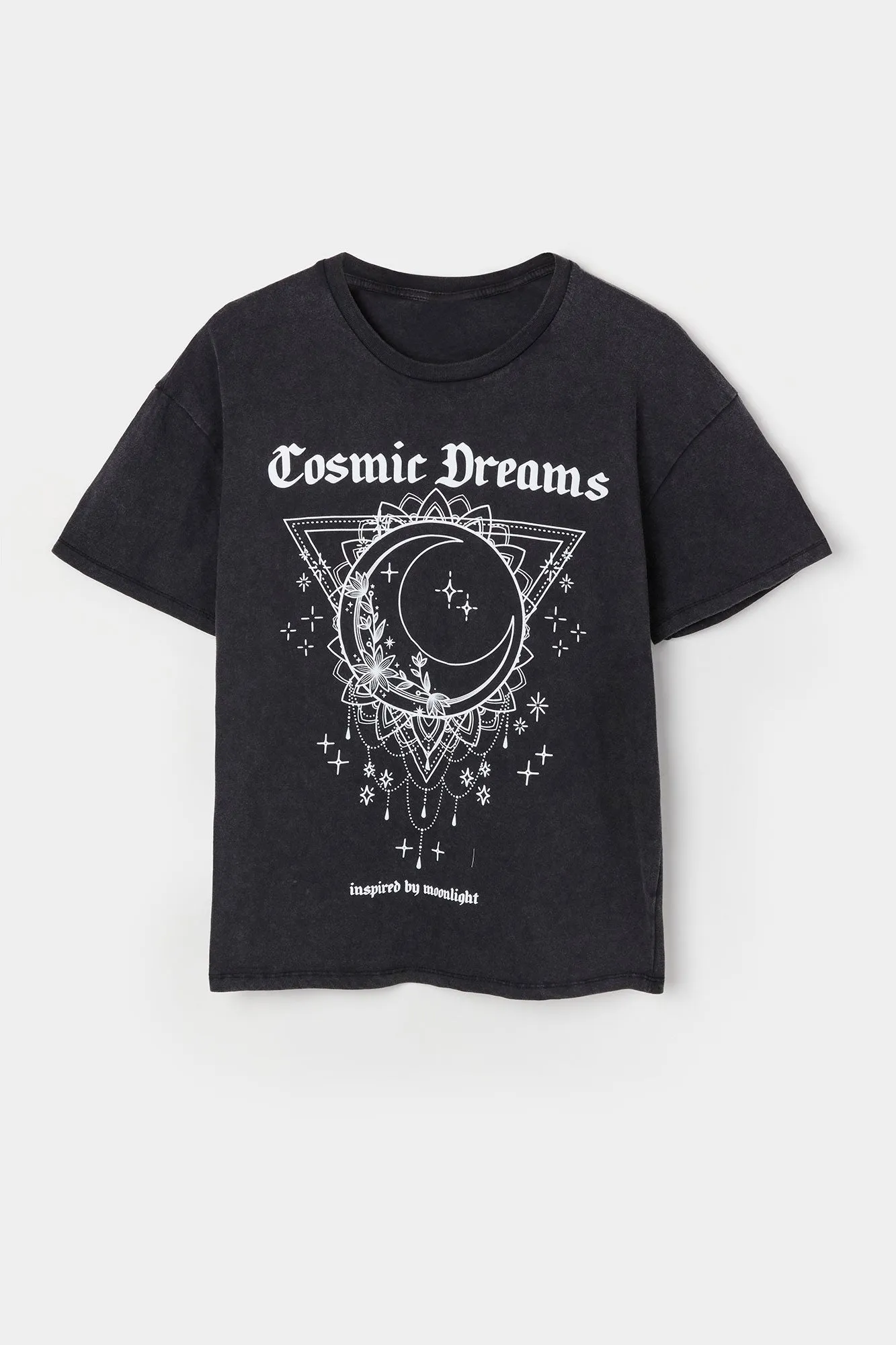 Cosmic Dreams Graphic Washed Boyfriend T-Shirt sold by Charlotte Russe product image thumbnail 4