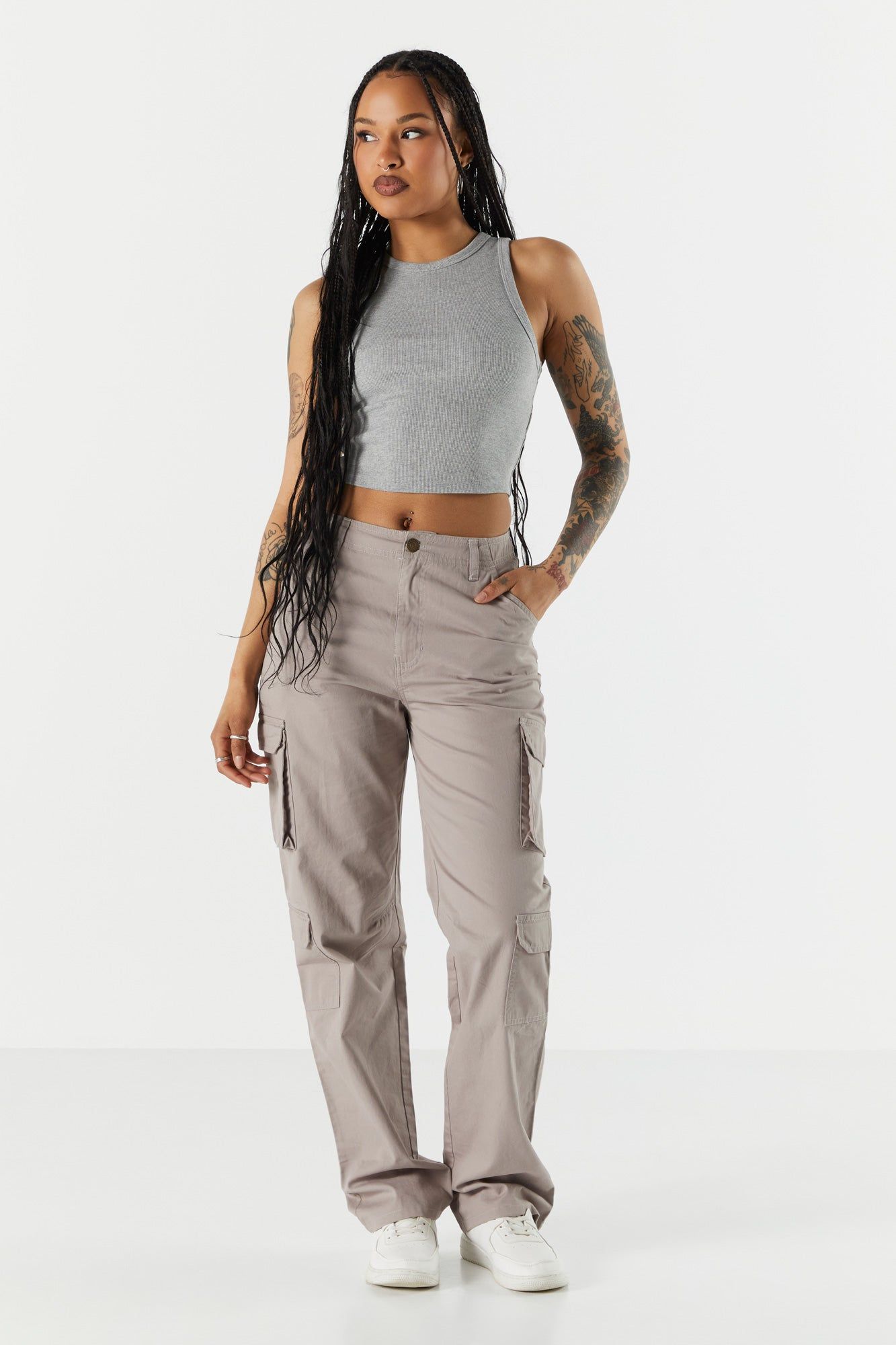 Everyday Ribbed High Neck Tank sold by Charlotte Russe product image thumbnail 3