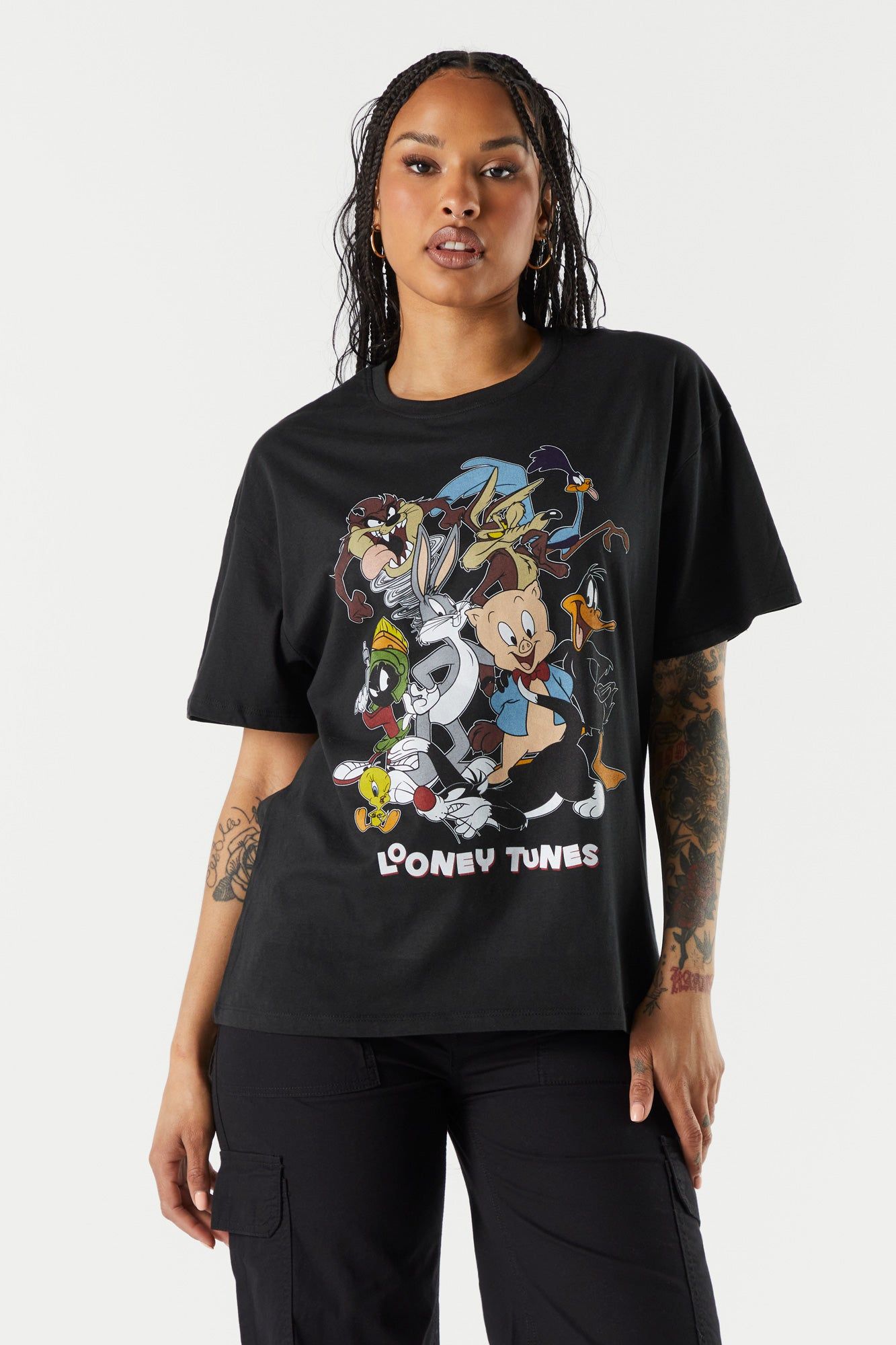 Looney Tunes Gang Graphic Boyfriend T-Shirt sold by Charlotte Russe