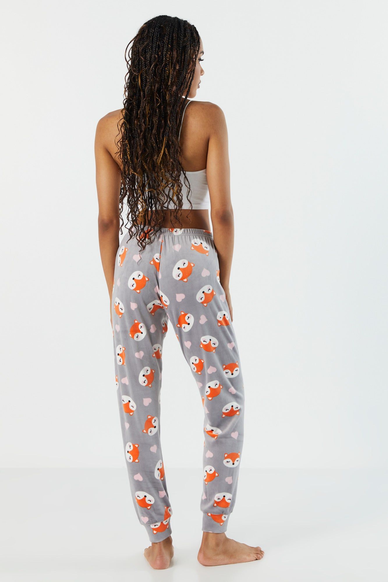 Fox Print Velour Pajama Jogger sold by Charlotte Russe product image thumbnail 3