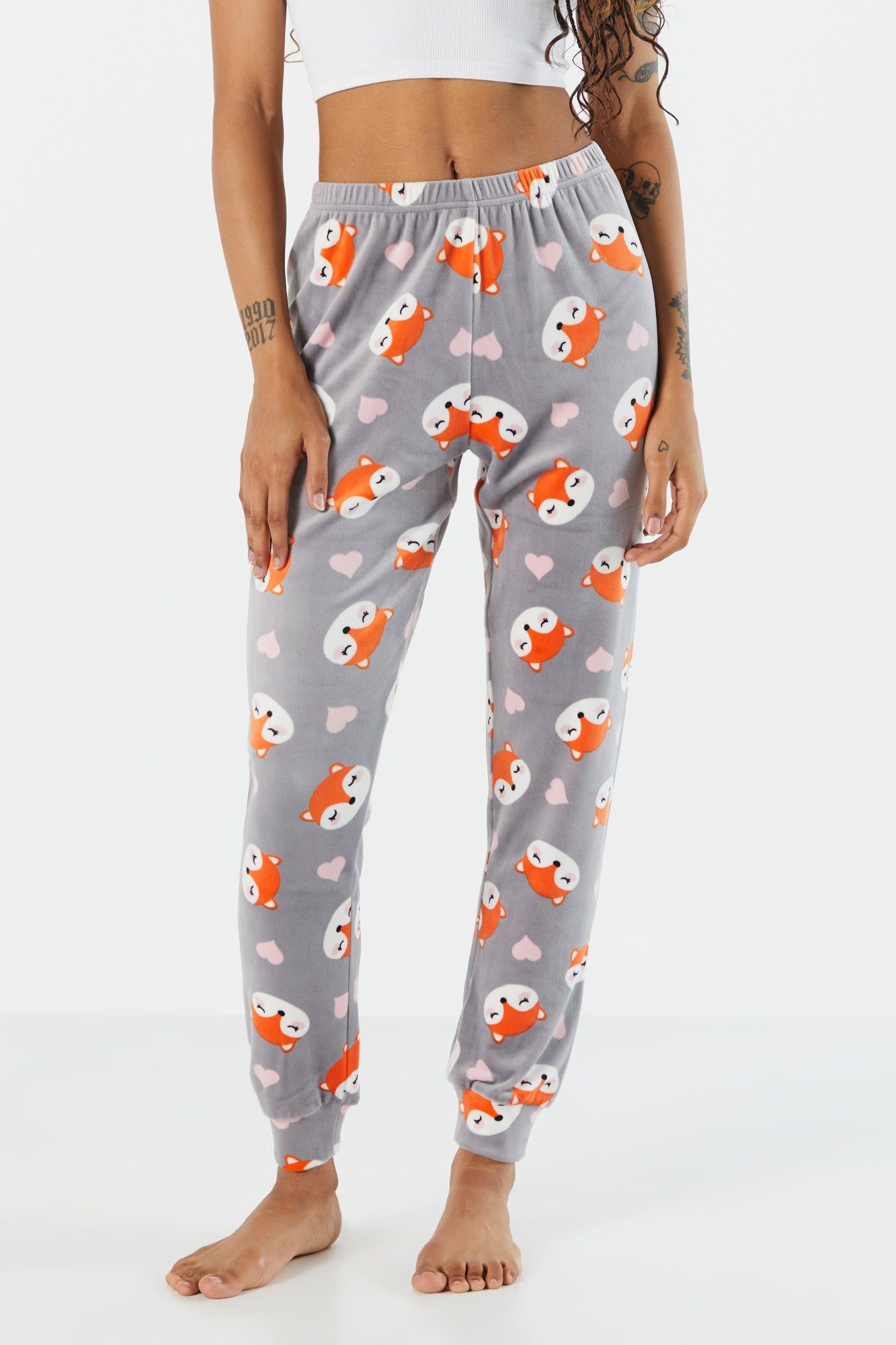 Fox Print Velour Pajama Jogger sold by Charlotte Russe product image thumbnail 2
