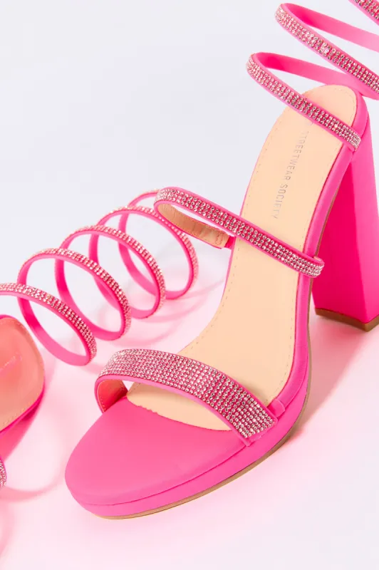 Rhinestone Wrap Up Platform Heel sold by Charlotte Russe