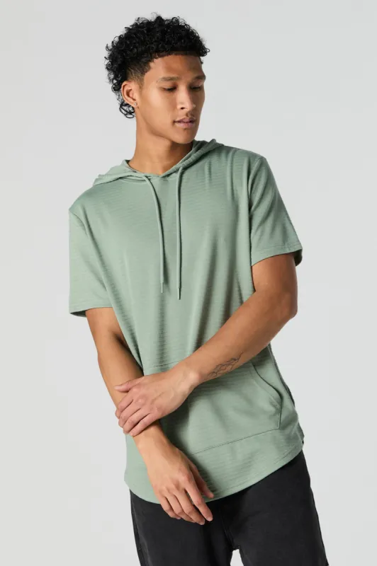 Short Sleeve Drawstring Hoodie sold by Charlotte Russe