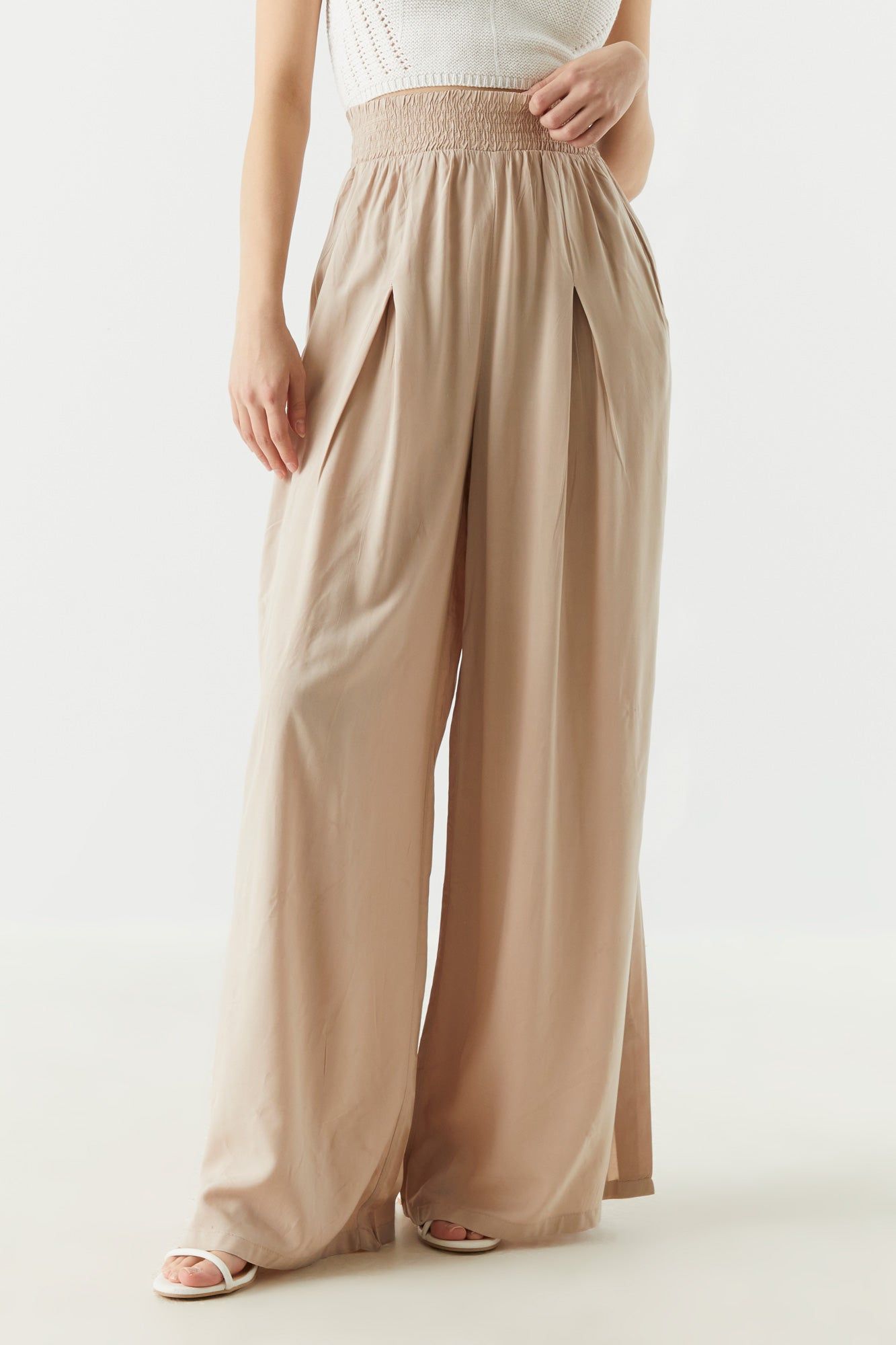 High Rise Leg Slit Palazzo Pant sold by Charlotte Russe product image thumbnail 2
