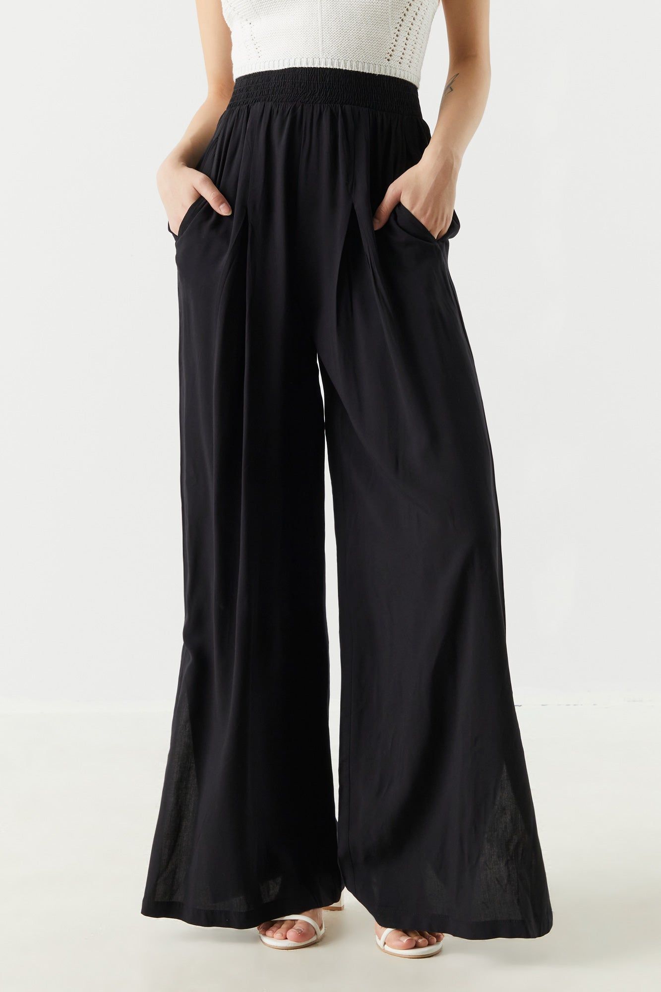 High Rise Leg Slit Palazzo Pant sold by Charlotte Russe product image thumbnail 5