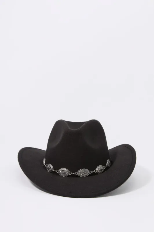 Faux Suede Medallion Cowboy Hat sold by Charlotte Russe