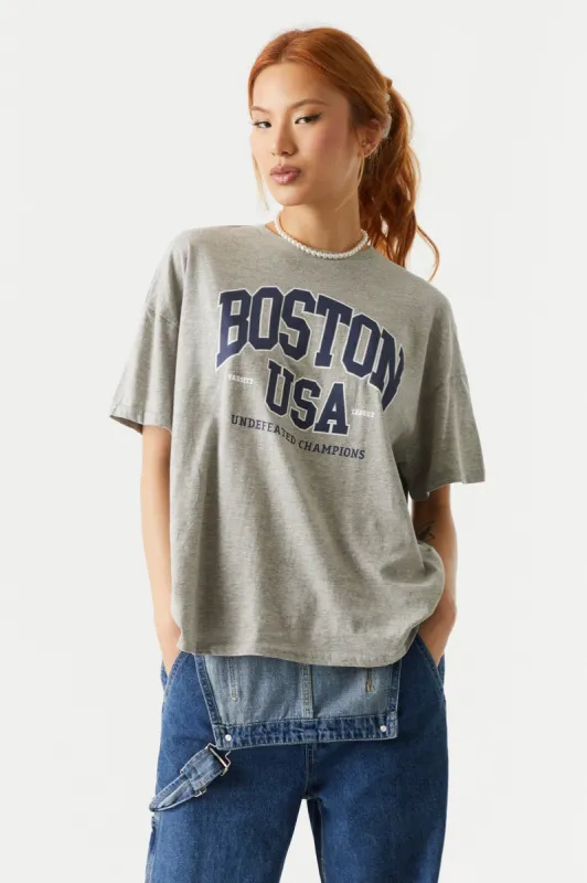 Boston Graphic Boyfriend T-Shirt sold by Charlotte Russe
