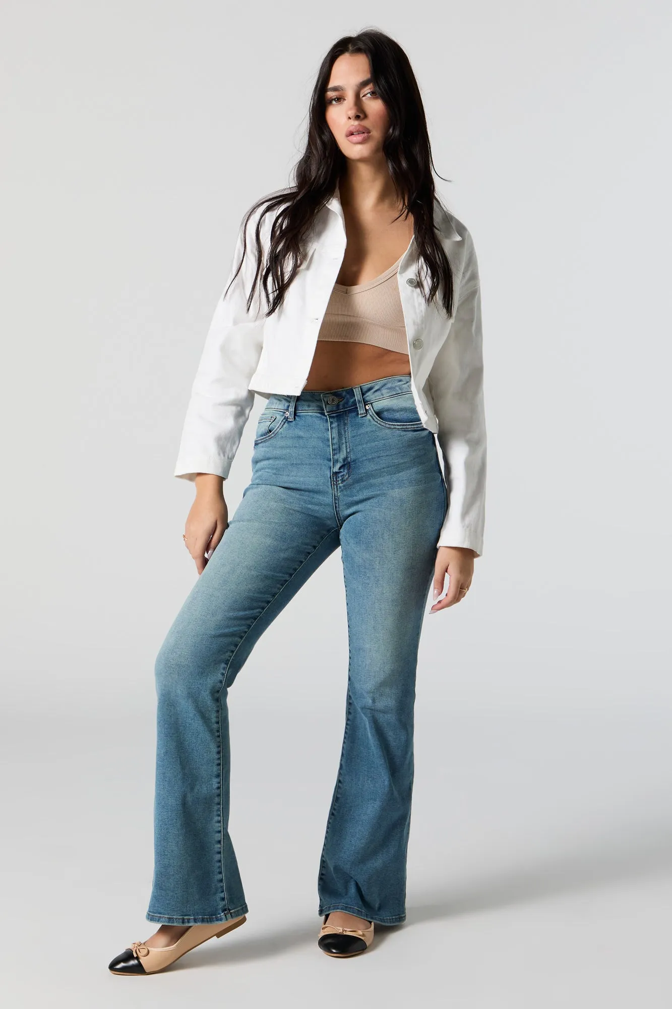 Austin Medium Wash Flare Jean sold by Charlotte Russe