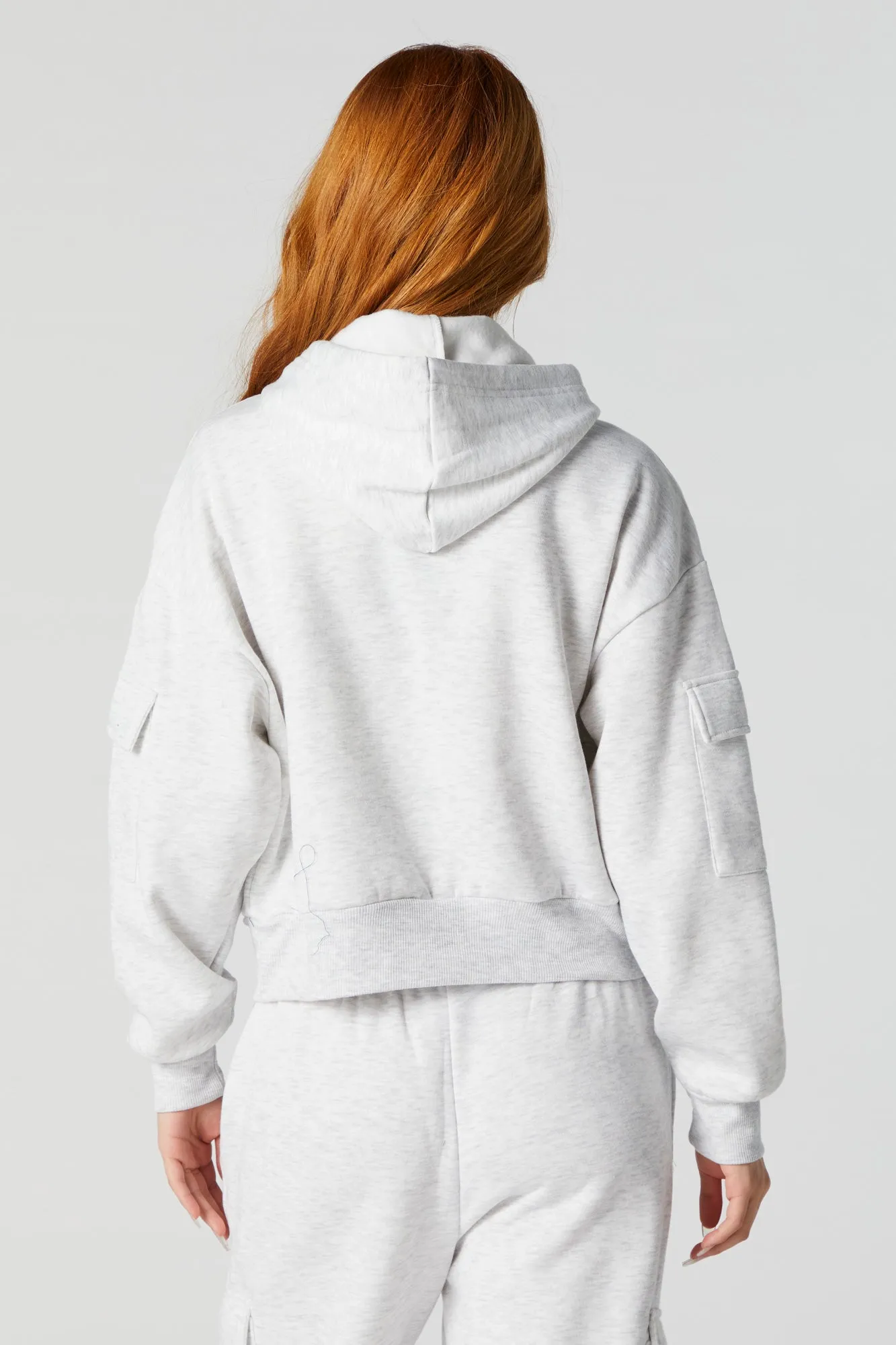 Fleece Cargo Hoodie sold by Charlotte Russe product image thumbnail 2