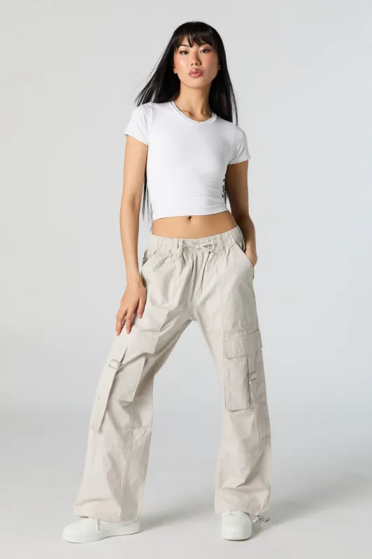 Drawstring Straight Leg Utility Cargo Pant sold by Charlotte Russe