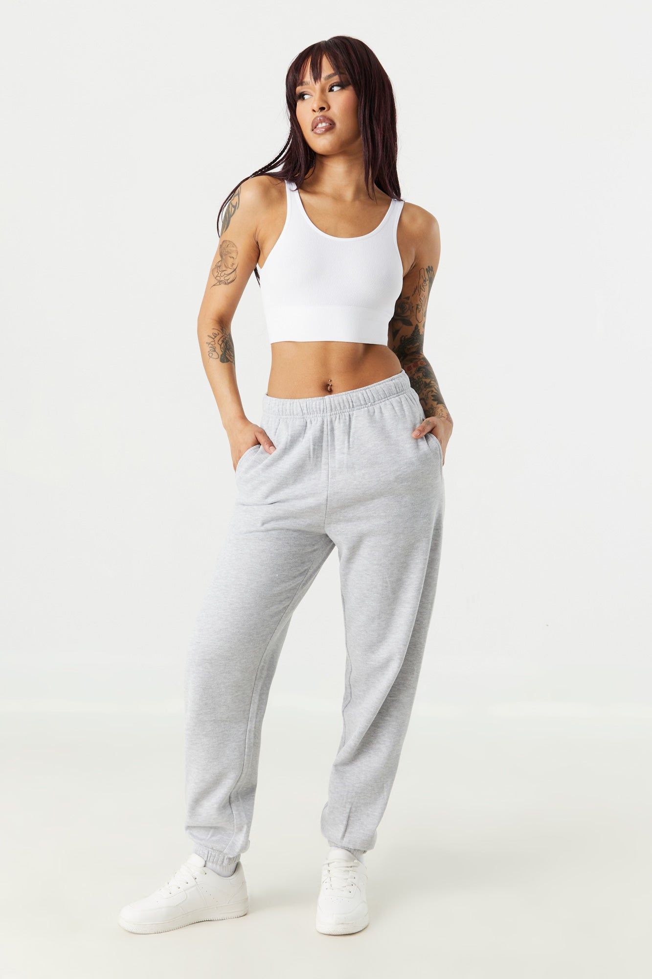 High Rise Fleece Boyfriend Jogger sold by Charlotte Russe product image thumbnail 4