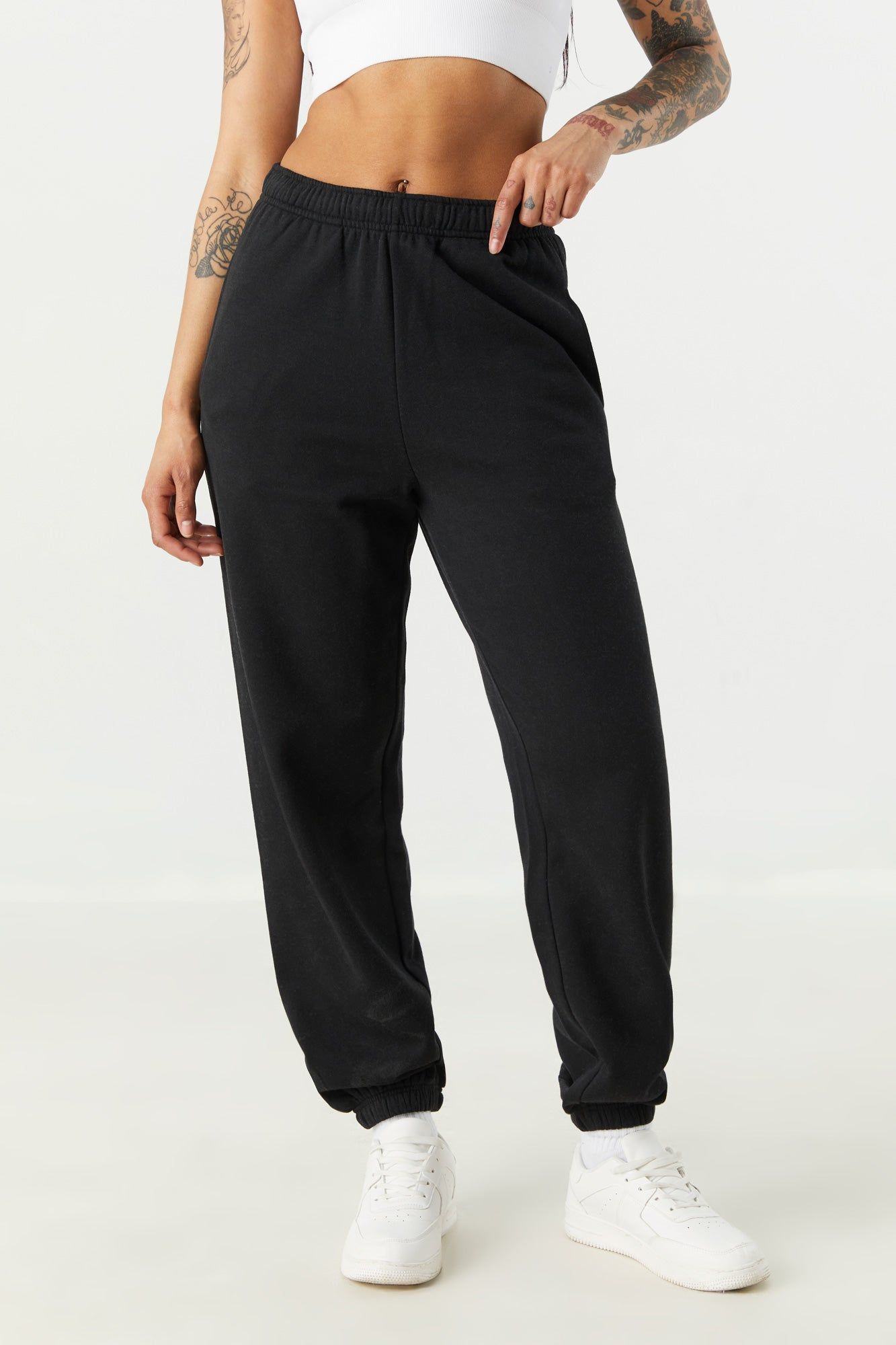 High Rise Fleece Boyfriend Jogger sold by Charlotte Russe product image thumbnail 2