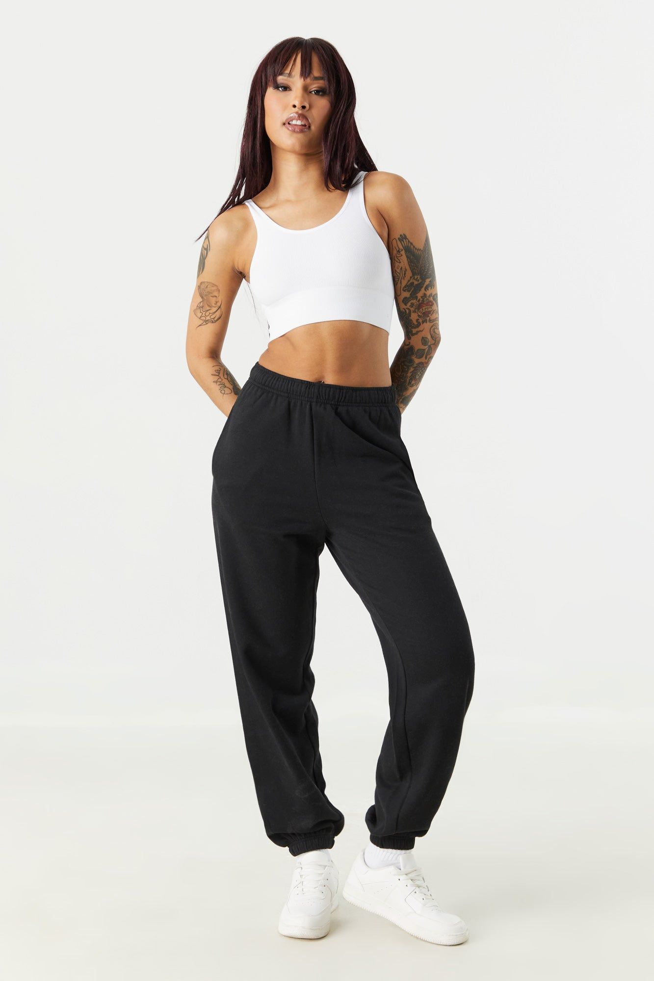 High Rise Fleece Boyfriend Jogger sold by Charlotte Russe