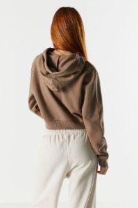 Solid Fleece Cropped Zip-Up Hoodie sold by Charlotte Russe