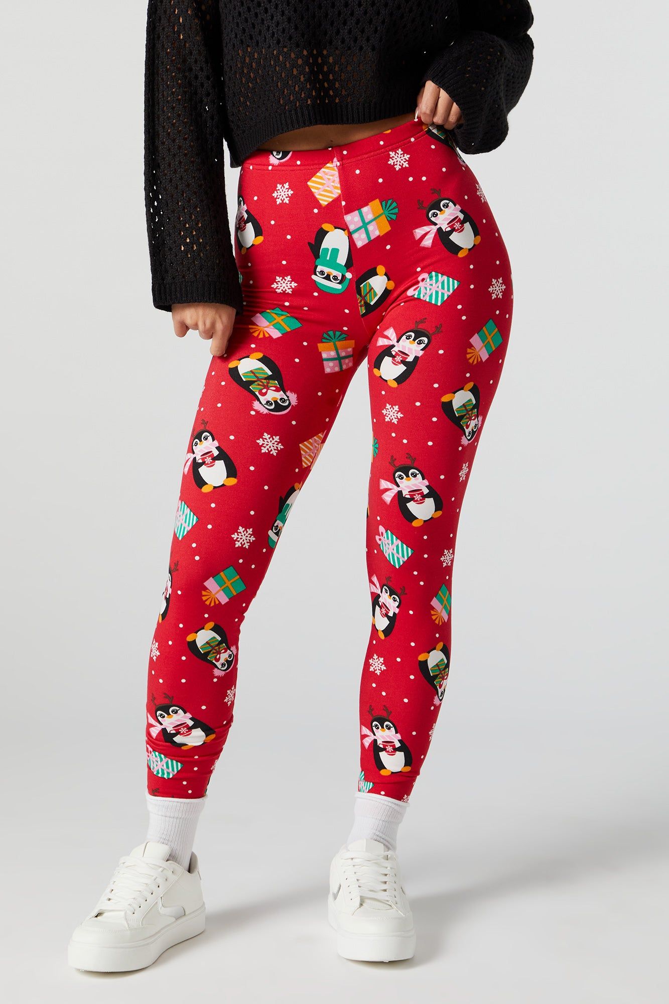 Penguin Presents Print Xmas Fleece Legging sold by Charlotte Russe product image thumbnail 2