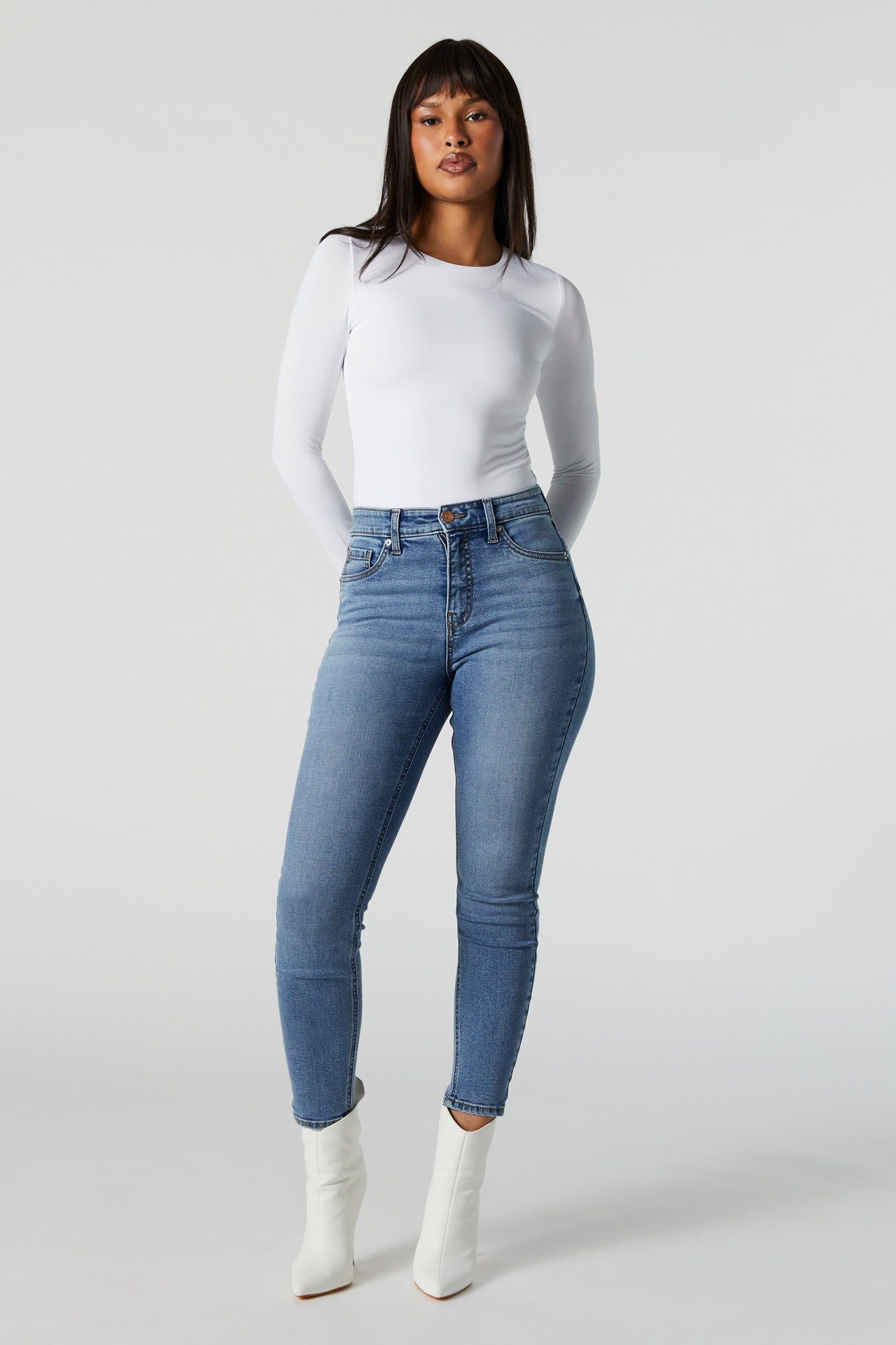 Miami Medium Wash High Rise Skinny Jean sold by Charlotte Russe