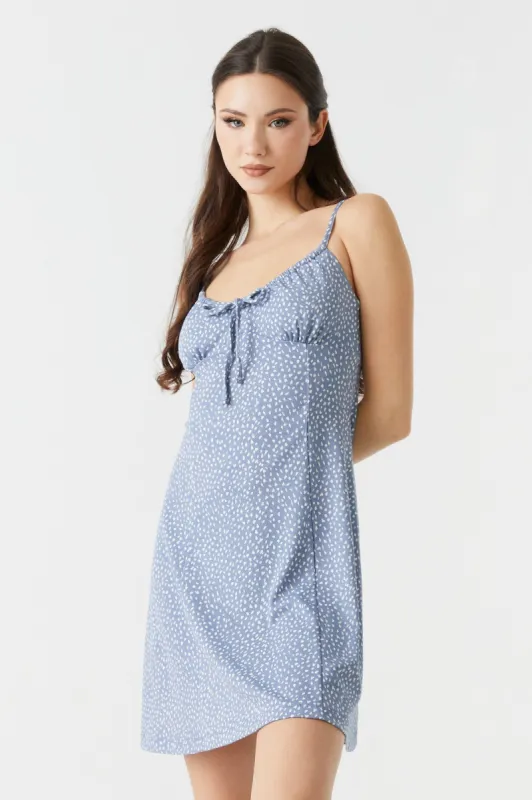 Spotted Print Crepe Knit Cami Milkmaid Mini Dress sold by Charlotte Russe