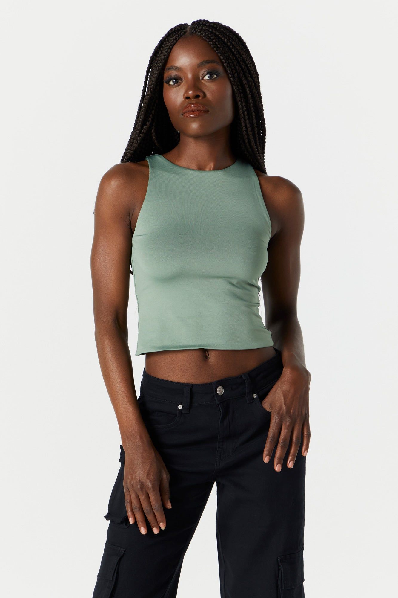 Contour High Neck Tank sold by Charlotte Russe