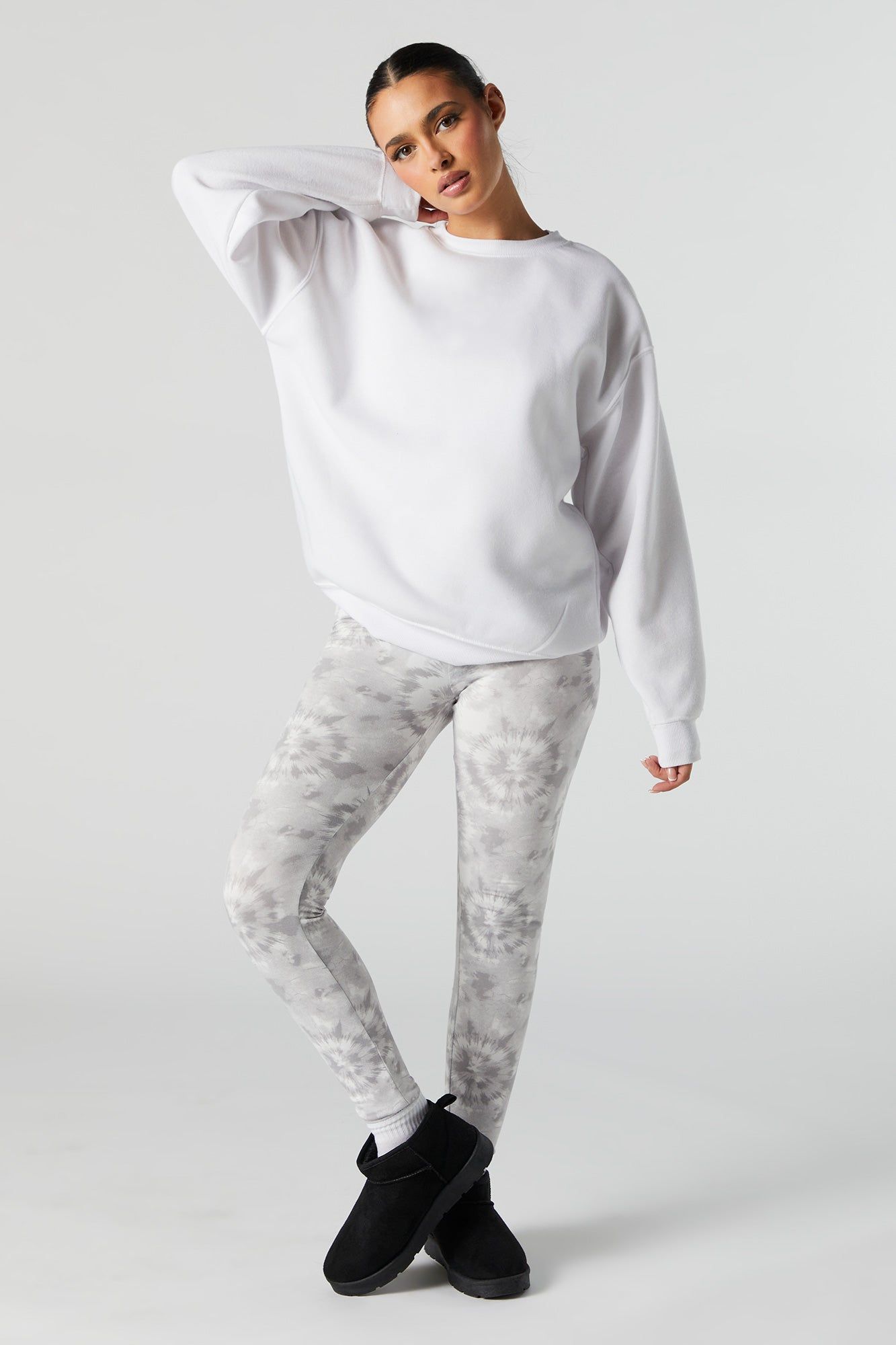 Tie Dye Print Fleece Legging sold by Charlotte Russe