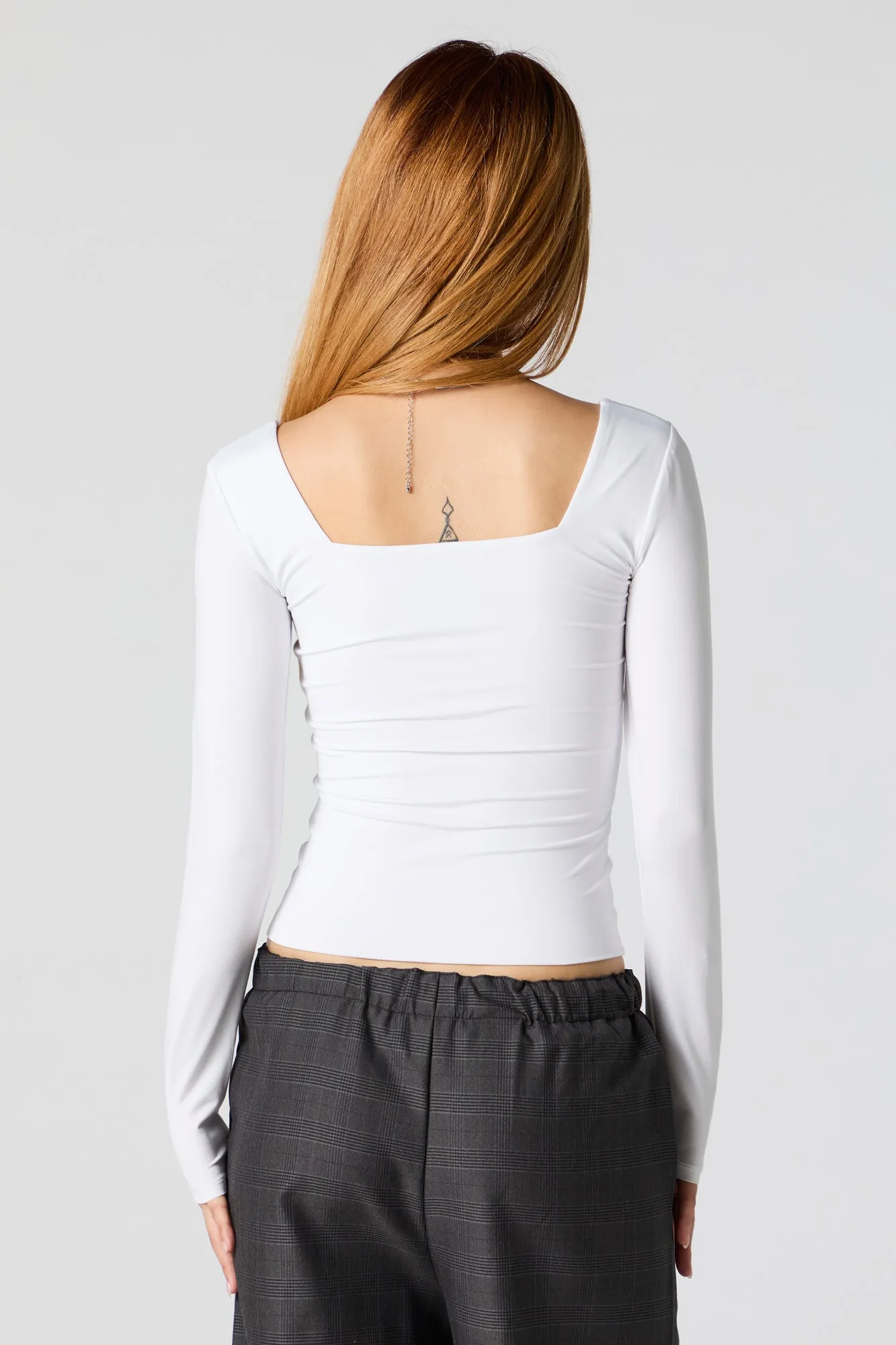 Contour Square Neck Long Sleeve Top sold by Charlotte Russe product image thumbnail 5