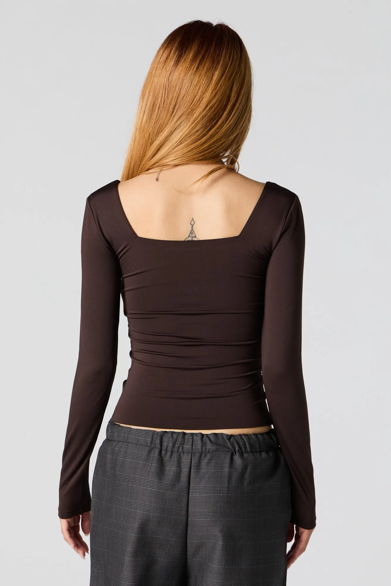 Contour Square Neck Long Sleeve Top sold by Charlotte Russe product image thumbnail 2