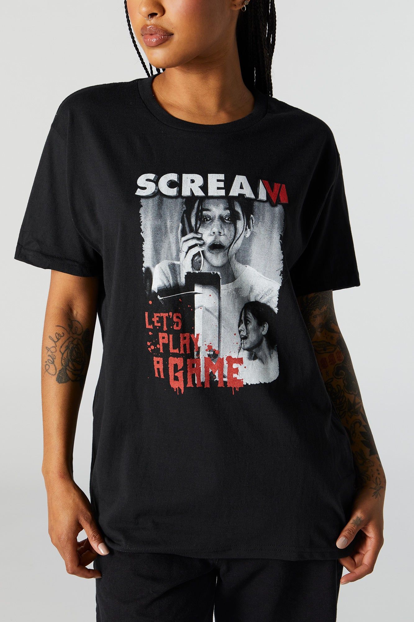 Scream Graphic Boyfriend T-Shirt sold by Charlotte Russe product image thumbnail 2