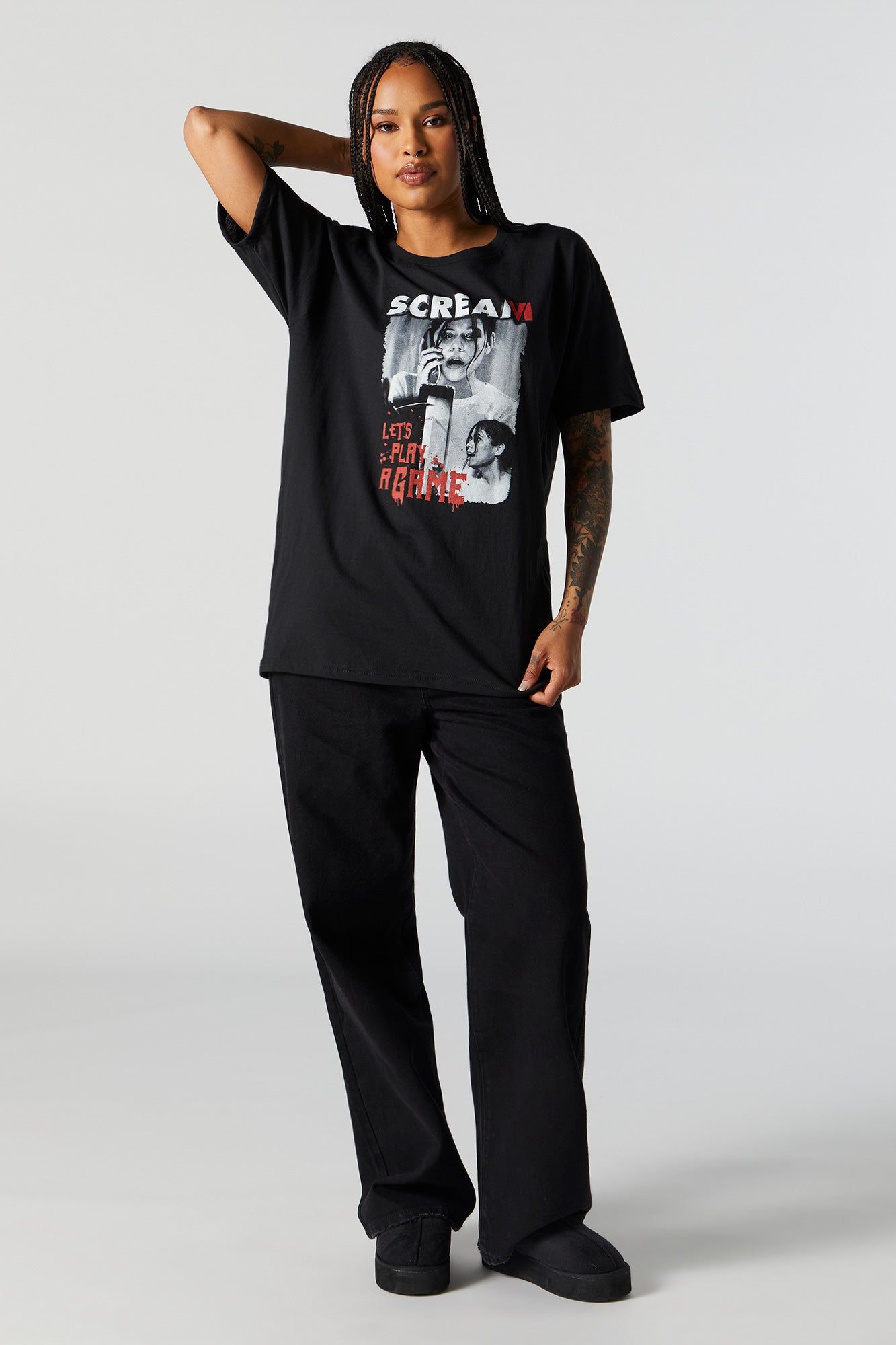 Scream Graphic Boyfriend T-Shirt sold by Charlotte Russe product image thumbnail 4