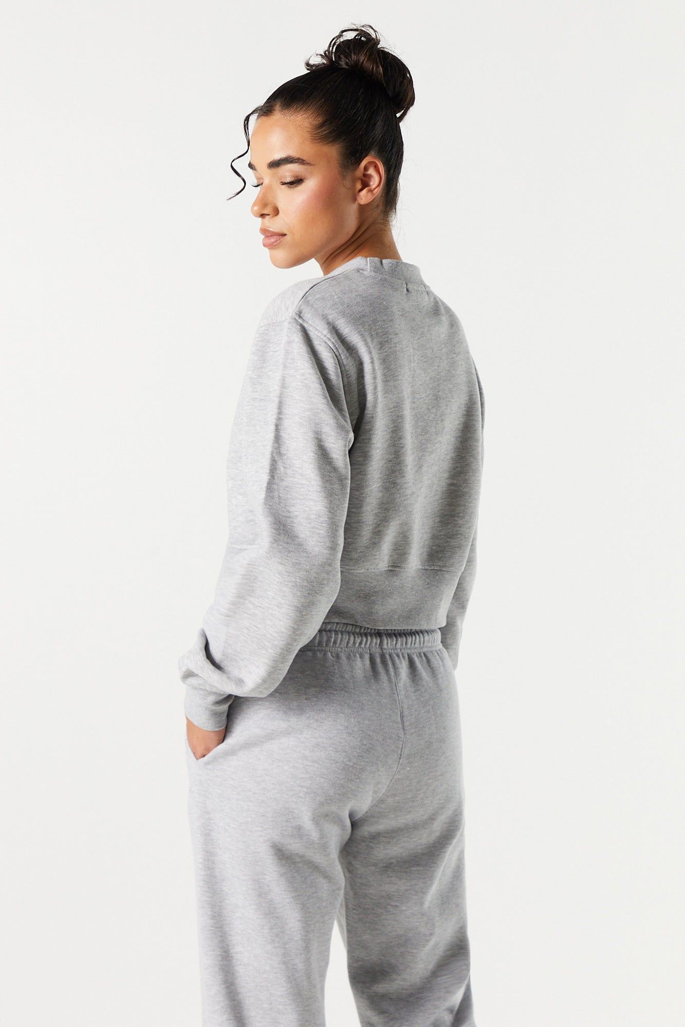 Fleece Cropped Sweatshirt sold by Charlotte Russe product image thumbnail 5