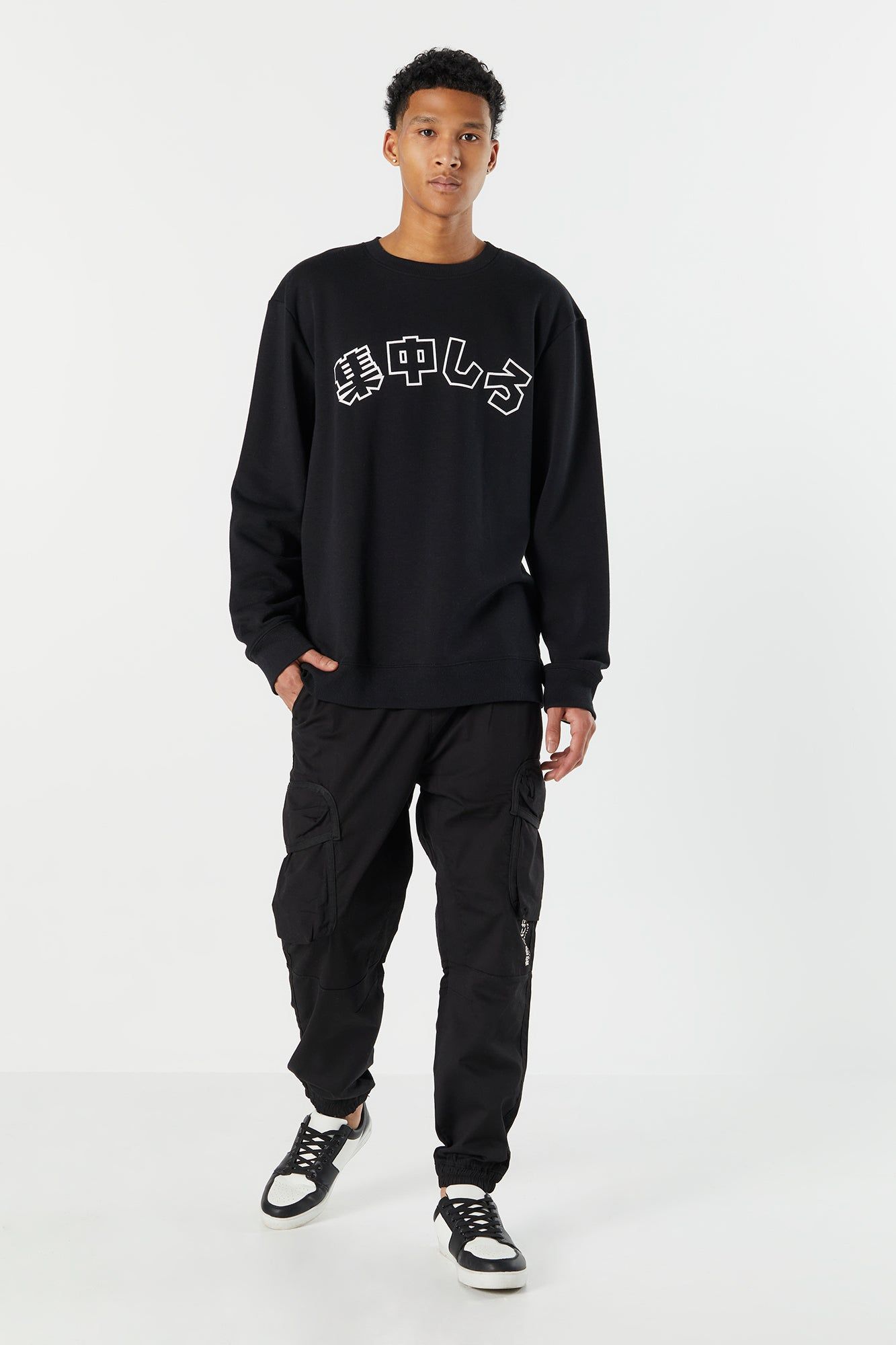 Black Oversized Graphic Sweatshirt sold by Charlotte Russe product image thumbnail 3