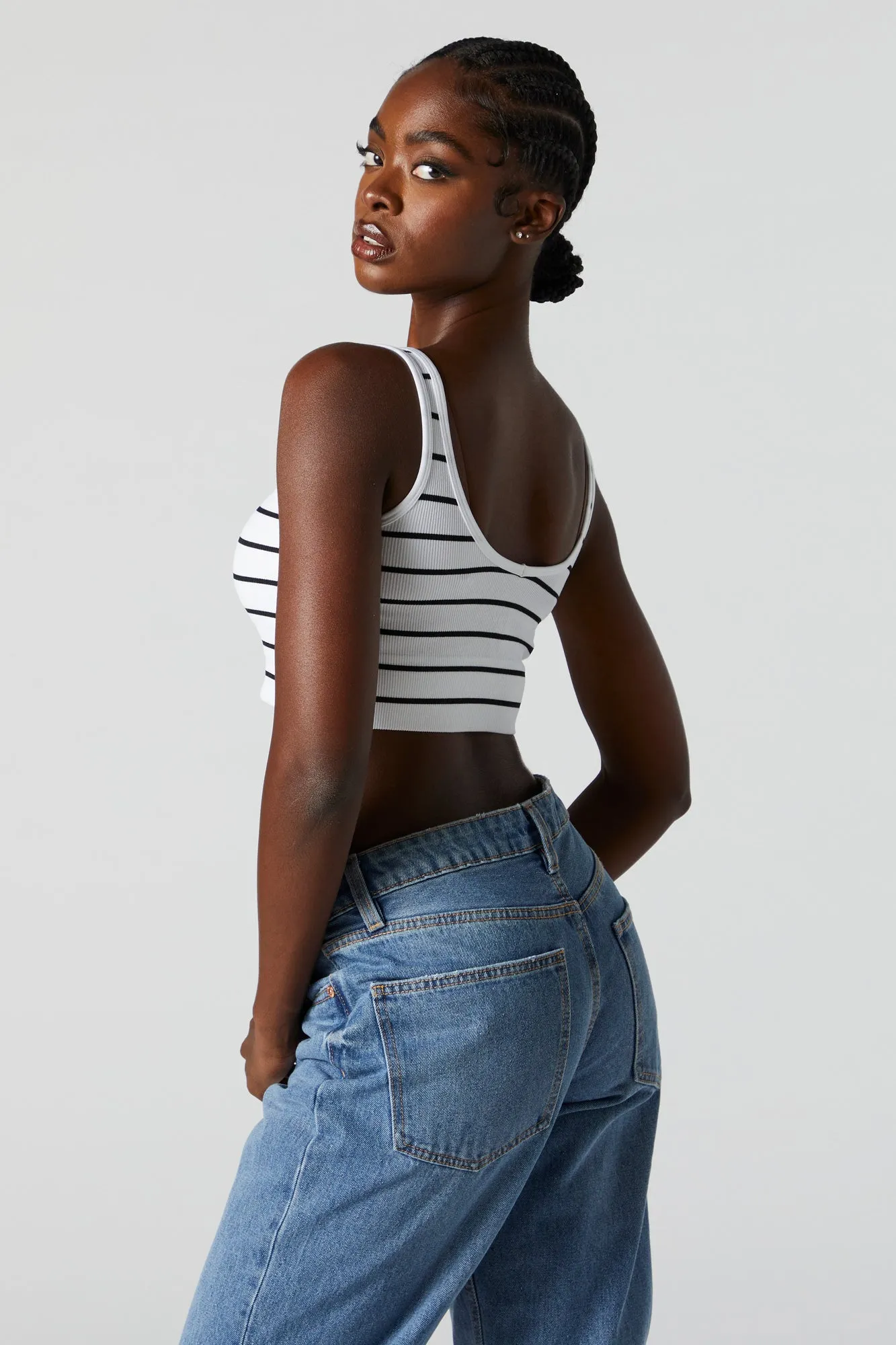 Striped Padded Scoop Neck Tank sold by Charlotte Russe product image thumbnail 2