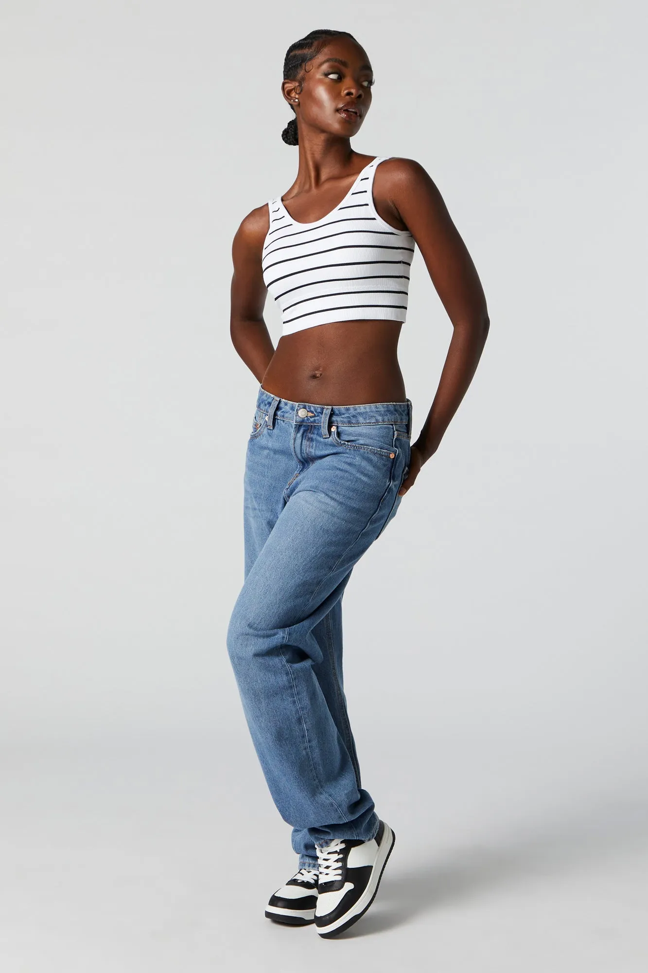 Striped Padded Scoop Neck Tank sold by Charlotte Russe product image thumbnail 3