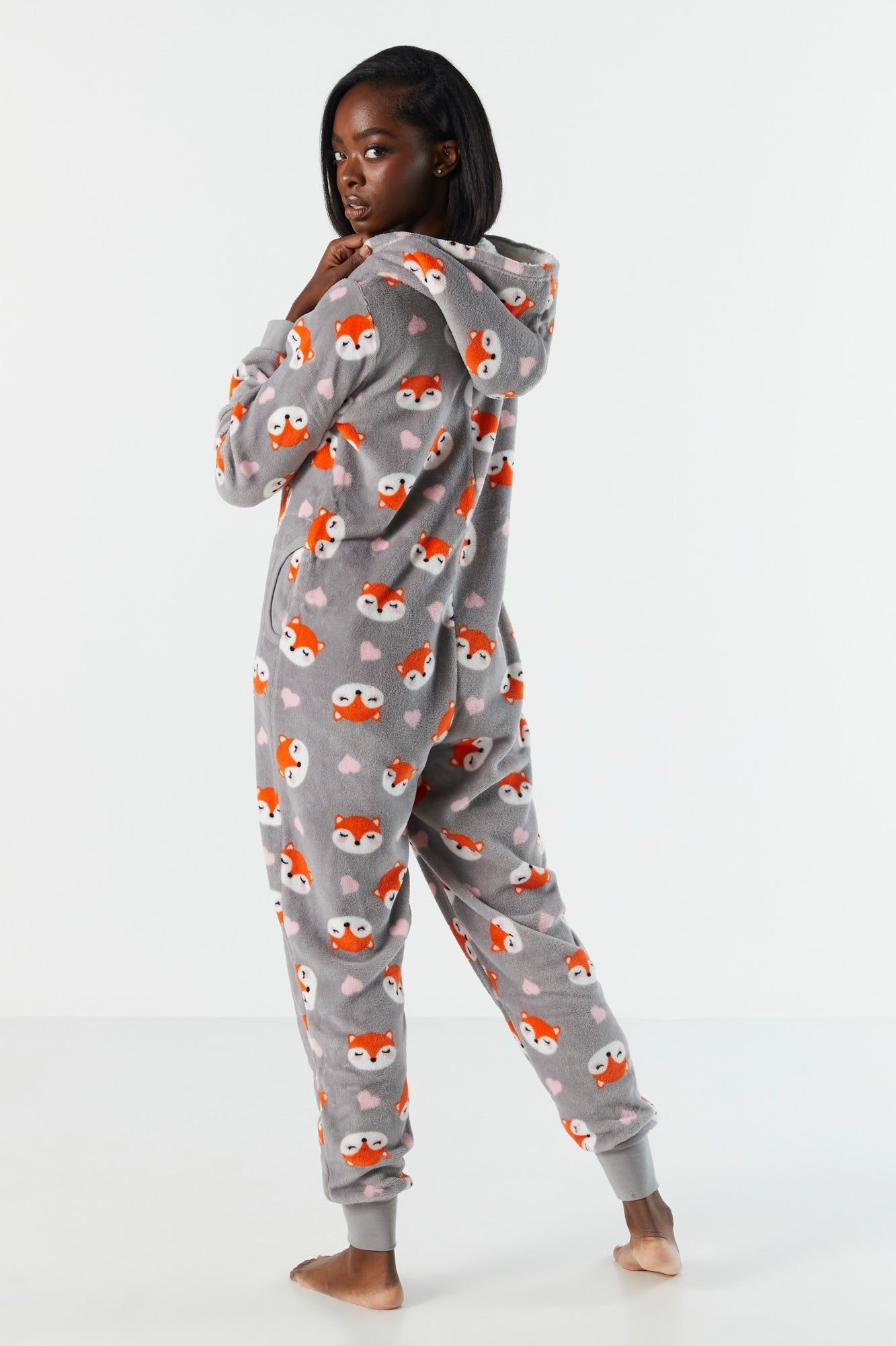 Plush Fox Print Onesie sold by Charlotte Russe product image thumbnail 3