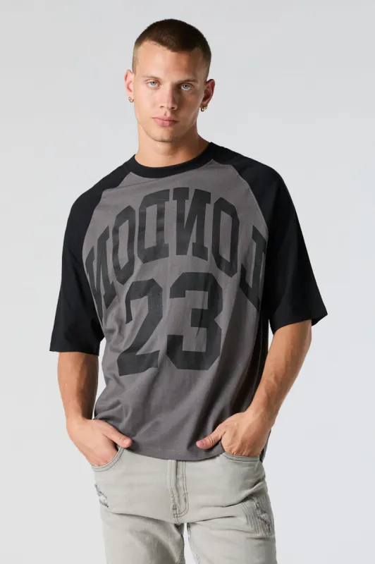London Graphic Relaxed Raglan T-Shirt sold by Charlotte Russe