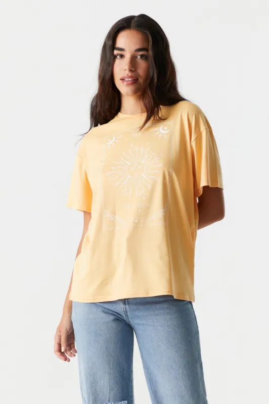 The Sun Tarot Card Graphic Boyfriend T-Shirt sold by Charlotte Russe