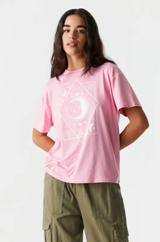 The Moon Tarot Card Graphic Boyfriend T-Shirt sold by Charlotte Russe