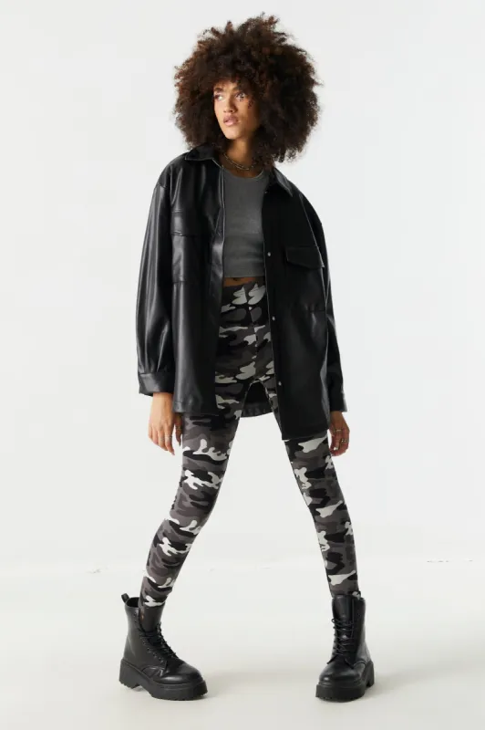 Soft Camo Print Fleece Legging sold by Charlotte Russe