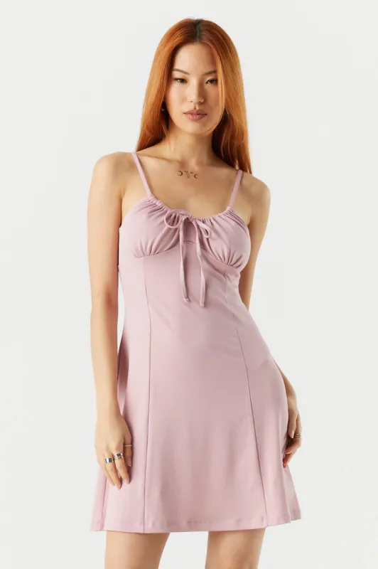 Crepe Knit Cami Milkmaid Mini Dress sold by Charlotte Russe