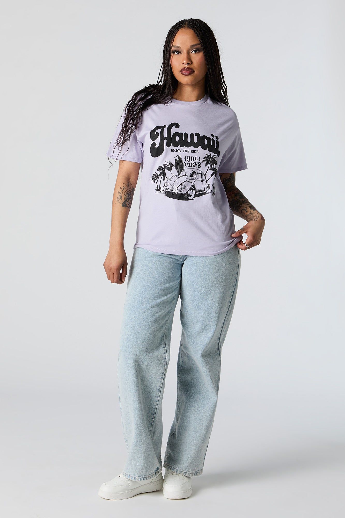 Hawaii Graphic Washed Boyfriend T-Shirt sold by Charlotte Russe product image thumbnail 3