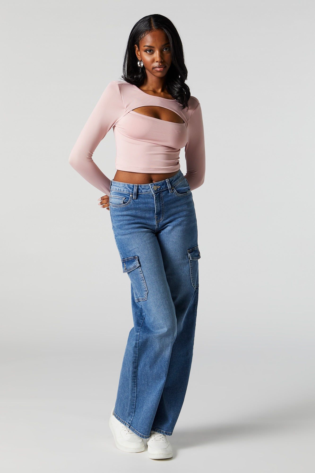 Contour Cut Out Long Sleeve Top sold by Charlotte Russe product image thumbnail 3