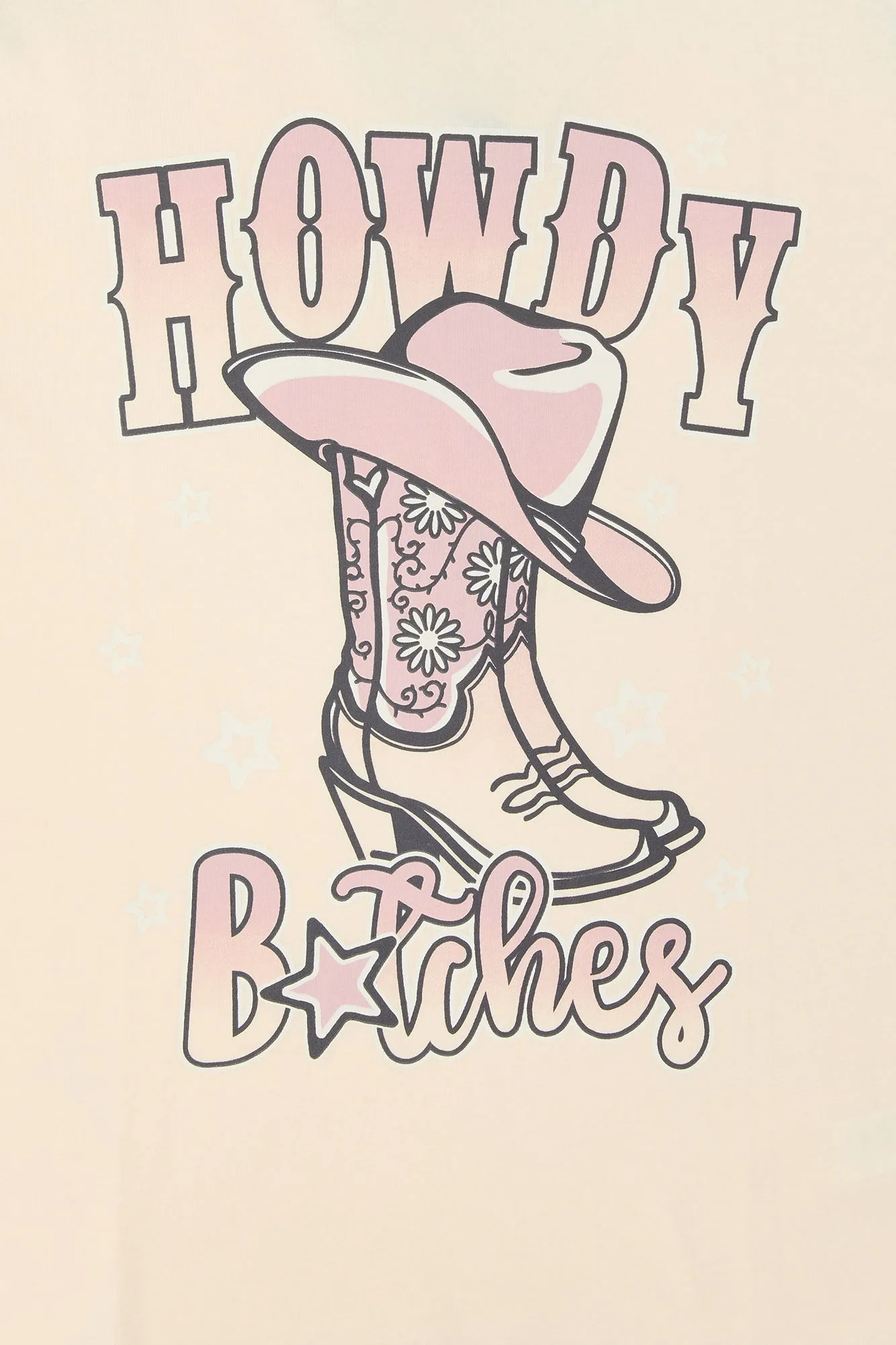 Howdy Btches Graphic Boyfriend T-Shirt sold by Charlotte Russe product image thumbnail 4