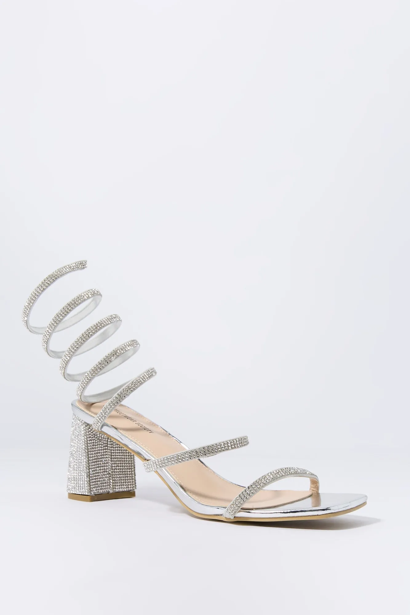Silver Rhinestone Wrap Up Heel sold by Charlotte Russe product image thumbnail 2