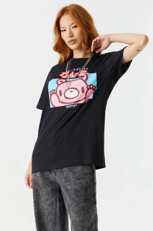 Gloomy Bear Graphic Oversized T-Shirt sold by Charlotte Russe
