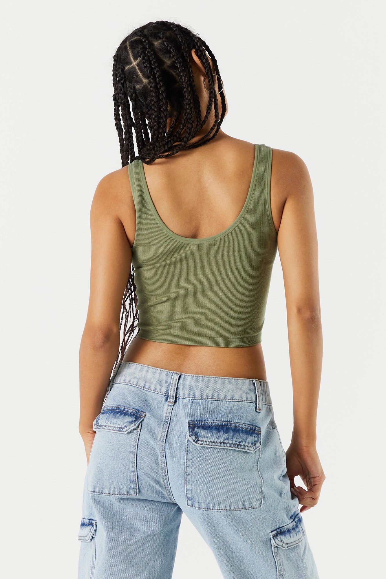 V-Neck Seamless Cropped Tank sold by Charlotte Russe product image thumbnail 2