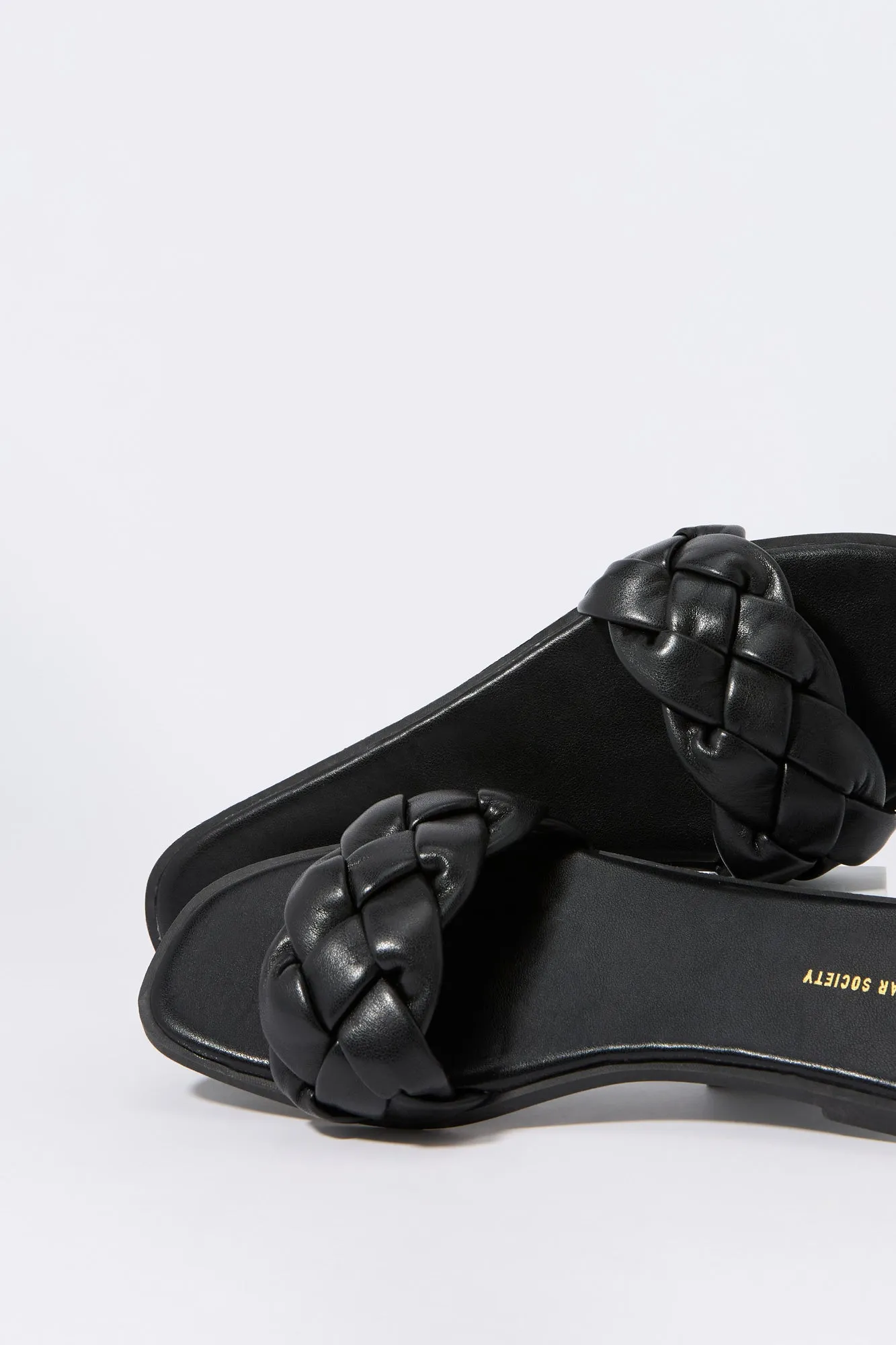 Faux Leather Woven Slide Sandal sold by Charlotte Russe product image thumbnail 5