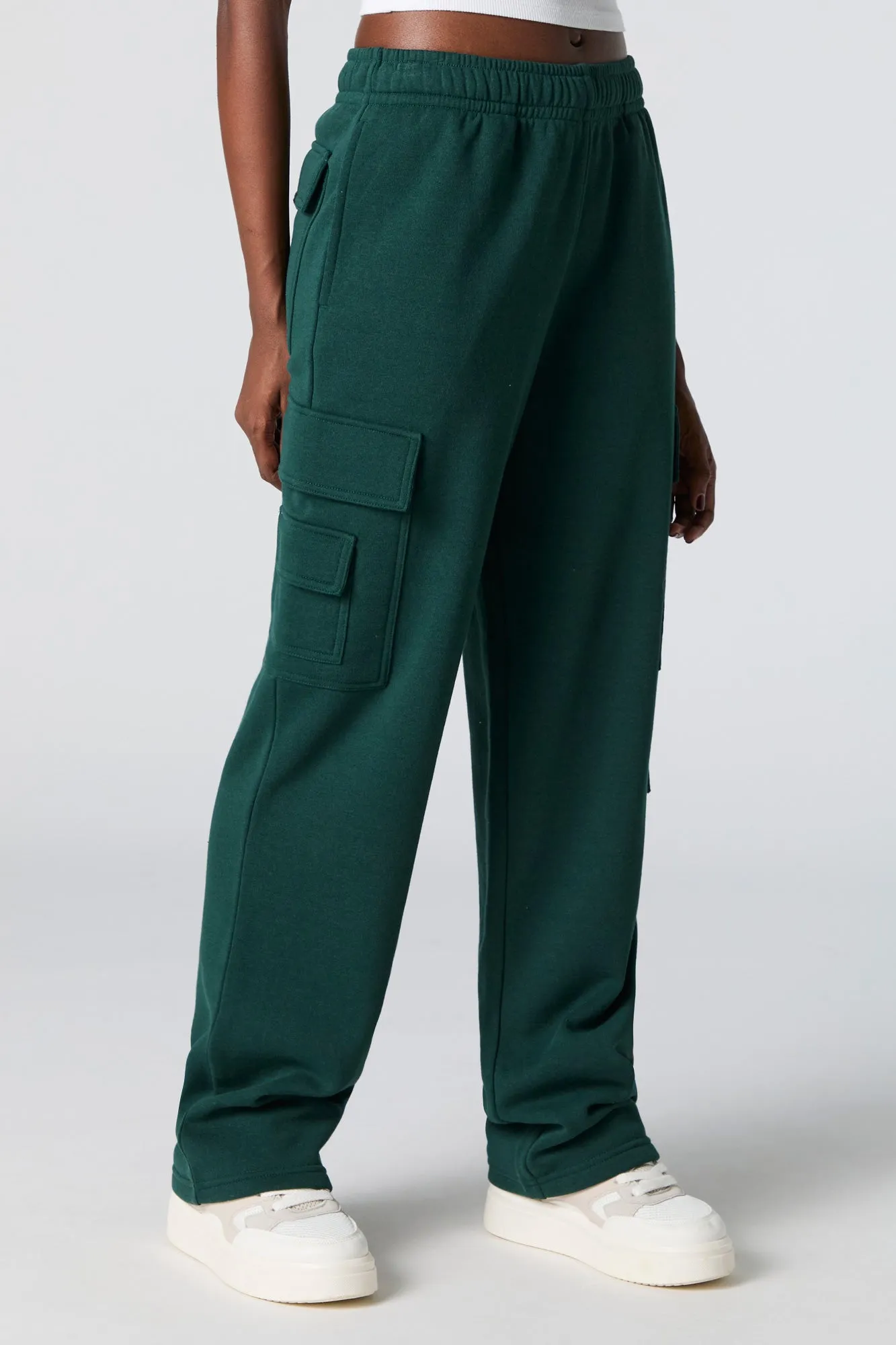 Fleece Wide Leg Cargo Sweatpant sold by Charlotte Russe product image thumbnail 2