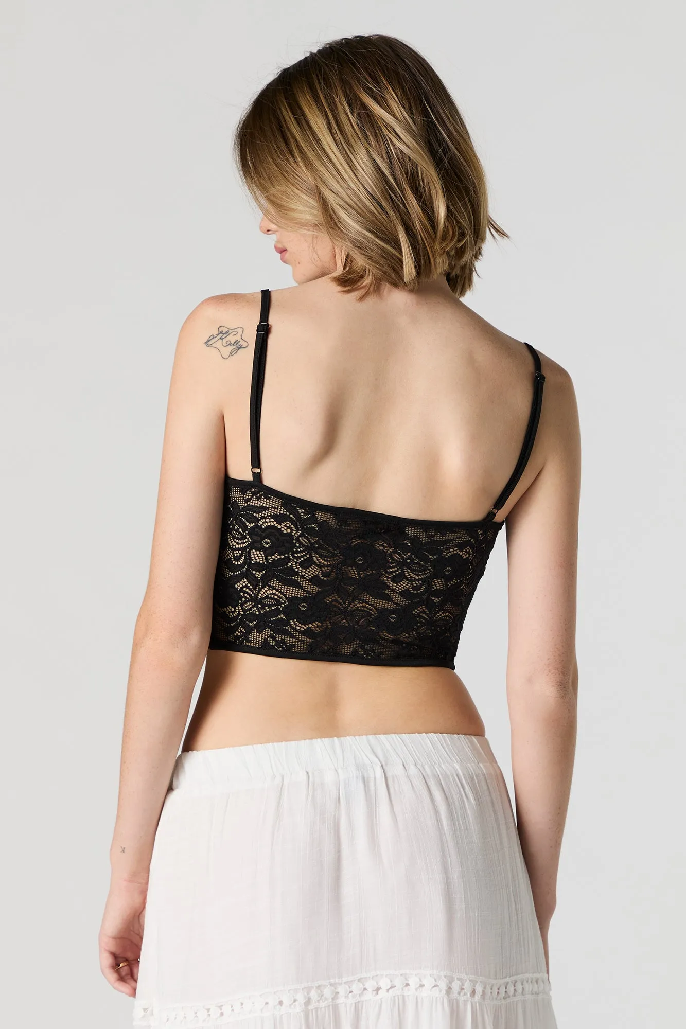 Lace Cropped Bustier Cami sold by Charlotte Russe product image thumbnail 5
