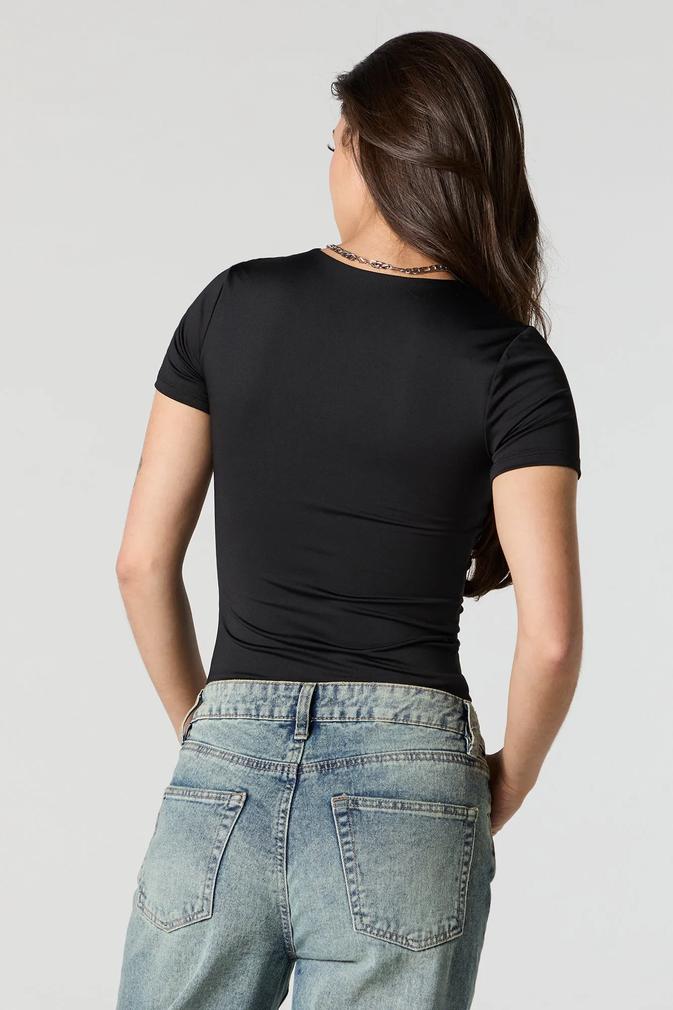 Contour Cropped Crewneck T-Shirt sold by Charlotte Russe product image thumbnail 5