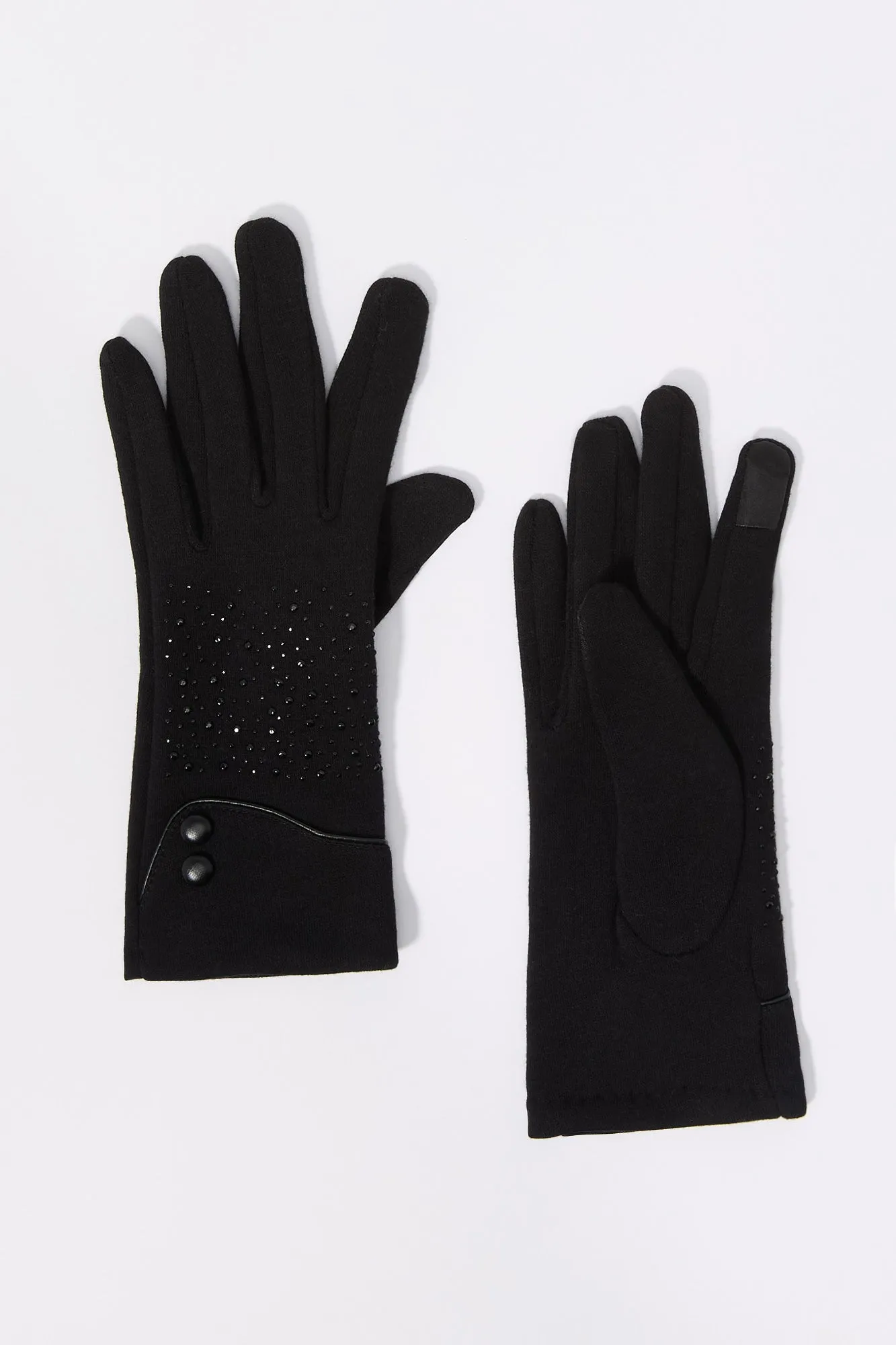 Rhinestone Touch Screen Gloves sold by Charlotte Russe
