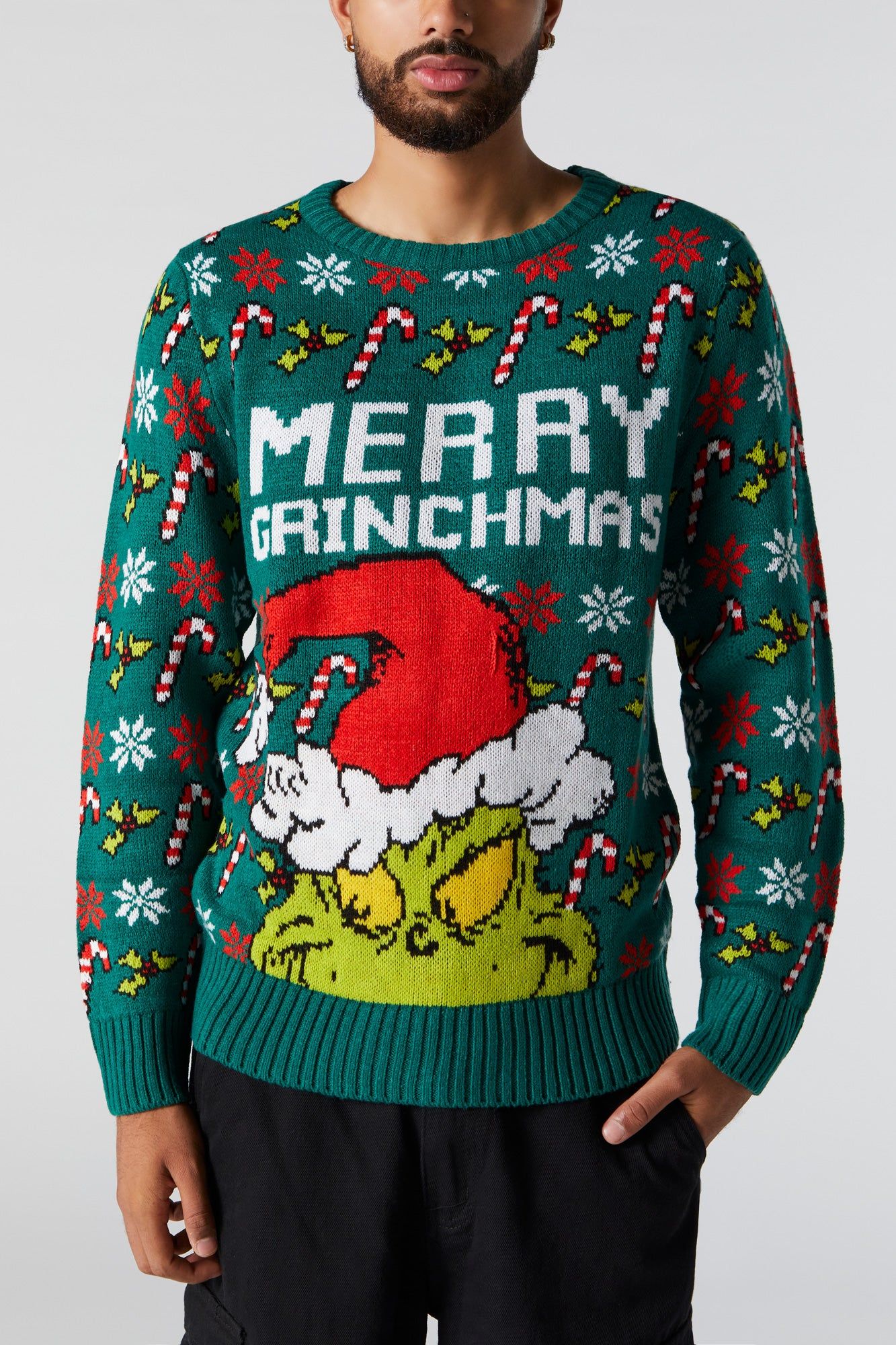 Merry Grinchmas Knit Xmas Sweater sold by Charlotte Russe product image thumbnail 4