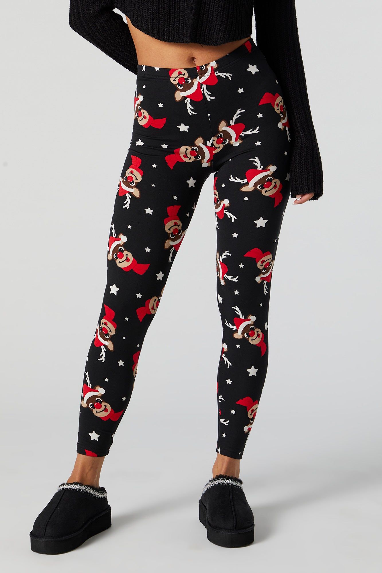 Rudolph Print Xmas Fleece Legging sold by Charlotte Russe product image thumbnail 2